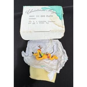 Vintage Disney Grolier Pluto Christmas Magic Holiday Ornament In Box! -S1